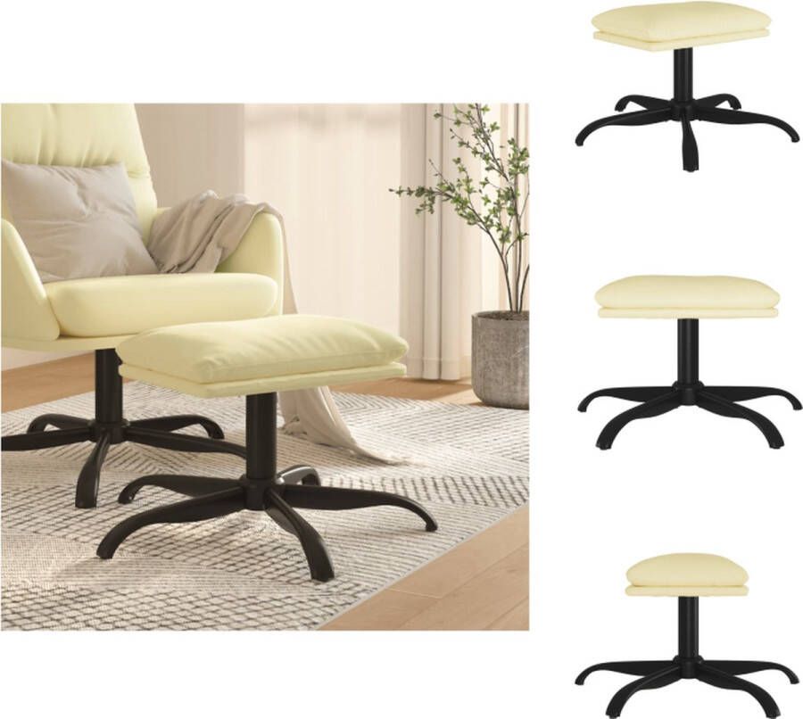 VidaXL Voetenbank Voetenbanken Voetenbankje Voetensteun Voetenbank 60x60x36 cm kunstleer crèmekleurig - Foto 6