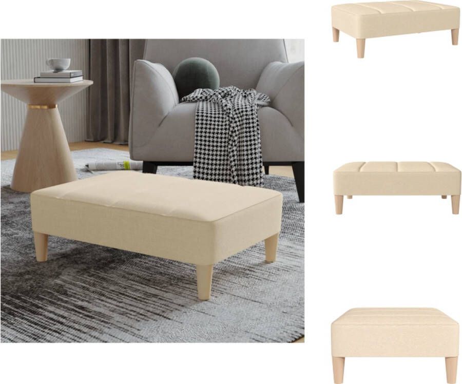 VidaXL Voetenbank Voetenbanken Poef Voetensteun Voetenbank 78x56x32 cm stof crèmekleurig - Foto 2