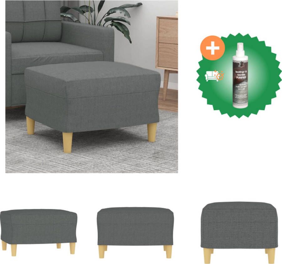 VidaXL Voetenbank donkergrijs 60 x 50 x 41 cm duurzaam materiaal Voetenbankje Inclusief Reiniger
