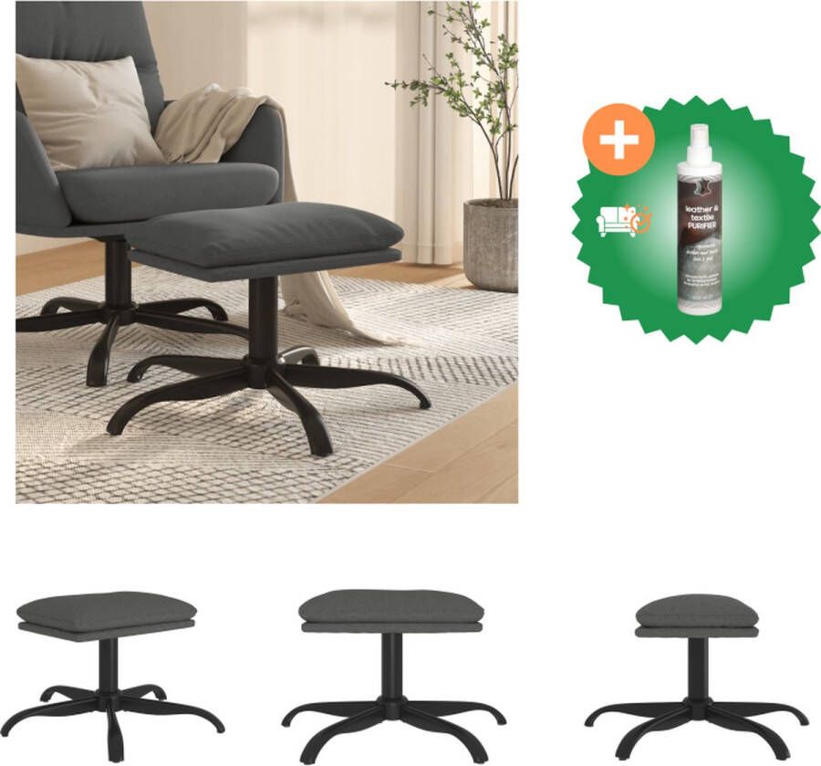 VidaXL Voetenbank Donkergrijs 60 x 60 x 36 cm Schuim vulling Metaal en multiplex Montage vereist Voetenbankje Inclusief Reiniger