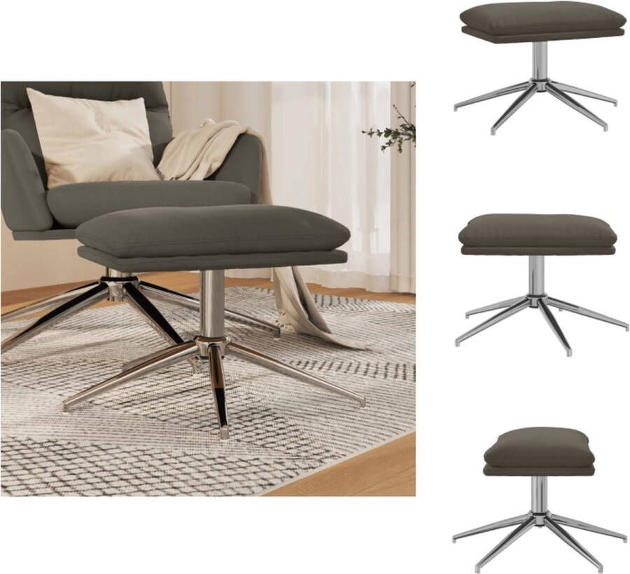 VidaXL Voetenbank Voetenbanken Voetenbankje Voetensteun Voetenbank 60x60x35 cm microvezelstof donkergrijs - Foto 2