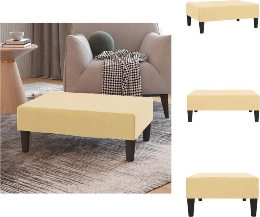VidaXL Voetenbank Voetenbanken Voetensteun Voetensteunen Voetenbank 78x56x32 cm fluweel crèmekleurig - Foto 2