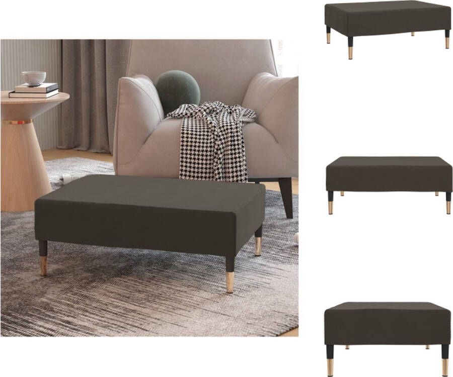 VidaXL Voetenbank Fluweel Donkergrijs 78 x 56 x 32 cm Voetenbankje