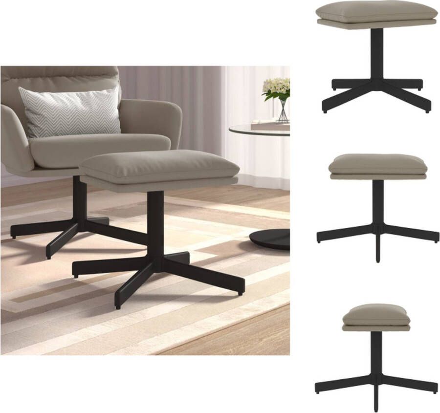 VidaXL Voetenbank Voetenbanken Voetenbankje Voetensteun Voetenbank 60x60x36 cm fluweel lichtgrijs - Foto 3