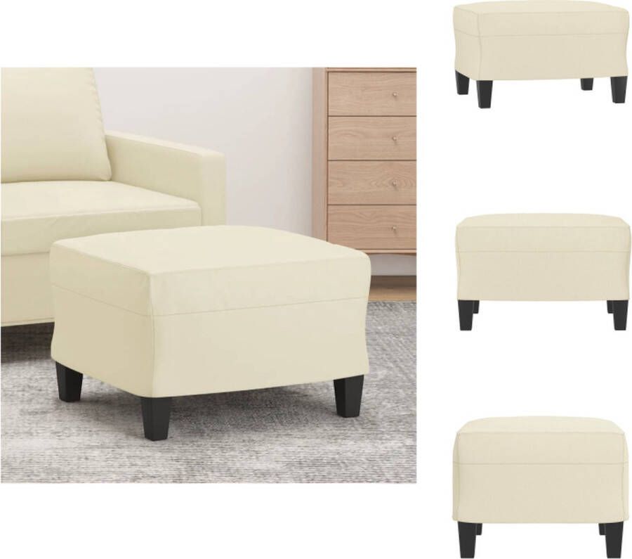 VidaXL Voetenbank Voetenbanken Voetenbankje Voetensteun Voetenbank 60x50x41 cm kunstleer crèmekleurig - Foto 2