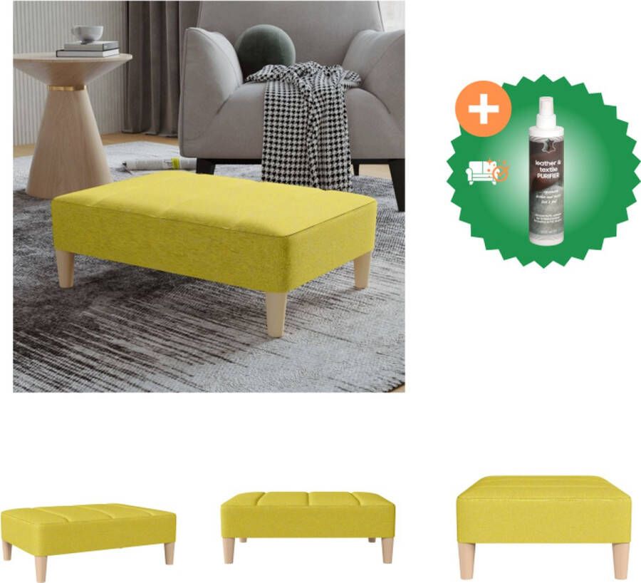 VidaXL Voetenbank Groen 78 x 56 x 32 cm Zacht bekleed Kunststof met houtlook en multiplex Voetenbankje Inclusief Reiniger - Foto 3