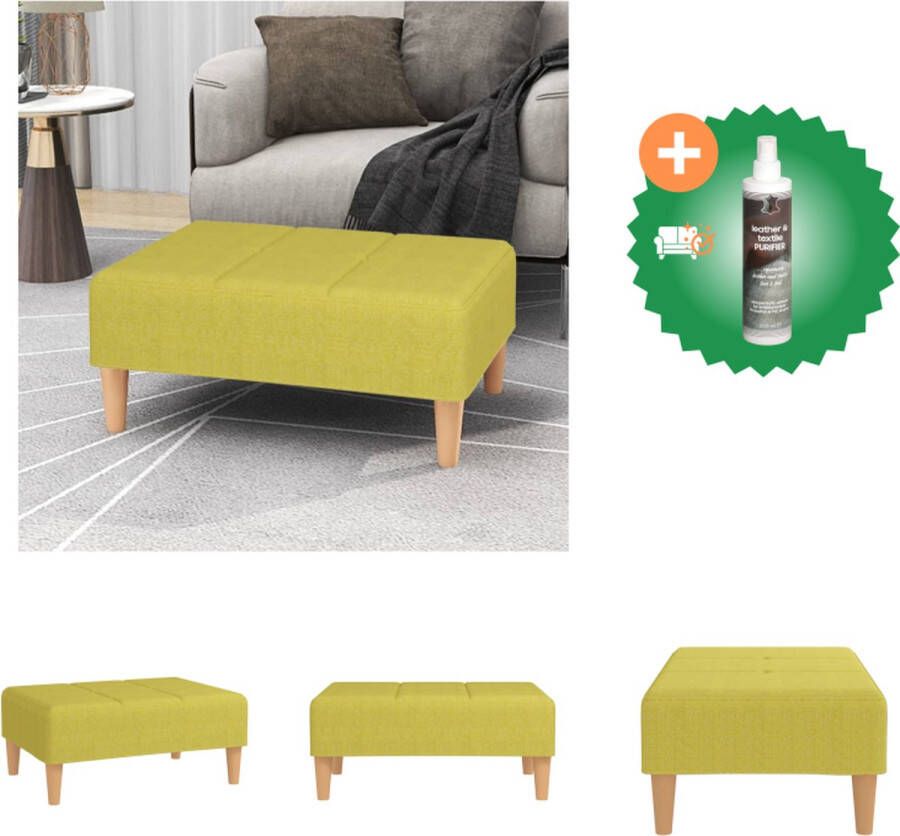 VidaXL Voetenbank Groen 78 x 56 x 32 cm Zacht bekleed Kunststof met houtlook en multiplex Voetenbankje Inclusief Reiniger