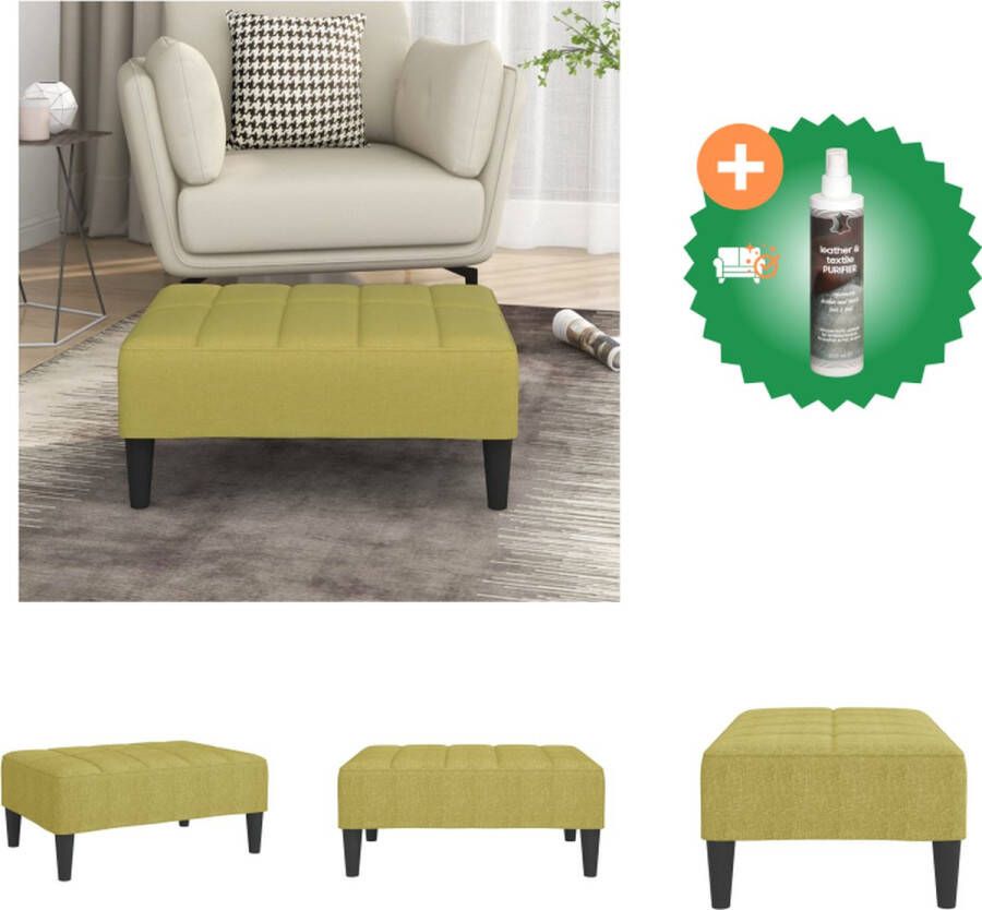VidaXL Voetenbank Groen 78 x 56 x 32 cm Zacht bekleed Kunststof met houtlook en multiplex Voetenbankje Inclusief Reiniger - Foto 2