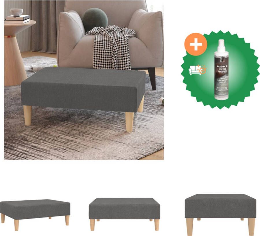 VidaXL Voetenbank Houtlook Lichtgrijs 78x56x32cm Schuimvulling Voetenbankje Inclusief Reiniger