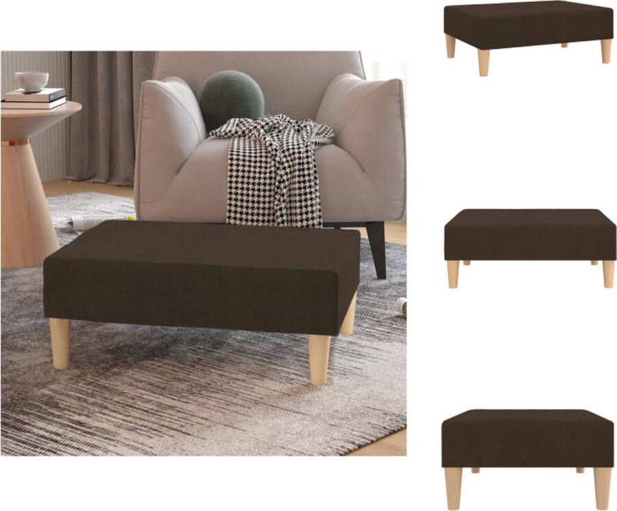 VidaXL Voetenbank Voetenbanken Voetensteun Voetensteunen Voetenbank 78x56x32 cm stof donkerbruin - Foto 2