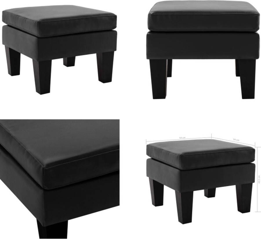 VidaXL Voetenbank kunstleer zwart Voetenbank Voetenbanken Voetenbankje Voetenbankjes