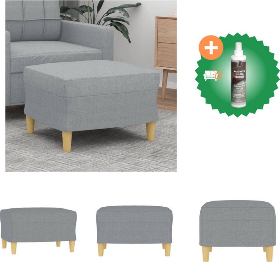VidaXL Voetenbank Lichtgrijs 60 x 50 x 41 cm Comfortabel en stabiel Voetenbankje Inclusief Reiniger