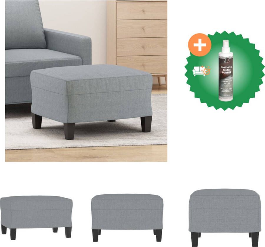 VidaXL Voetenbank Lichtgrijs 60 x 50 x 41 cm Comfortabel en stabiel Voetenbankje Inclusief Reiniger - Foto 2