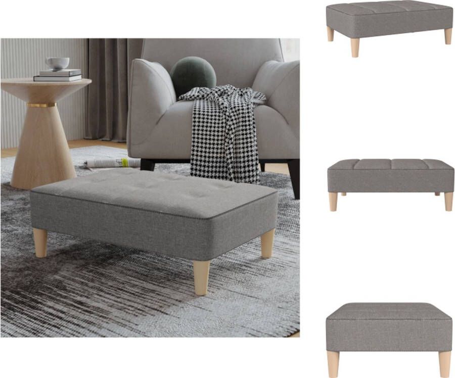 VidaXL Voetenbank lichtgrijs 78 x 56 x 32 cm schuim vulling Voetenbankje