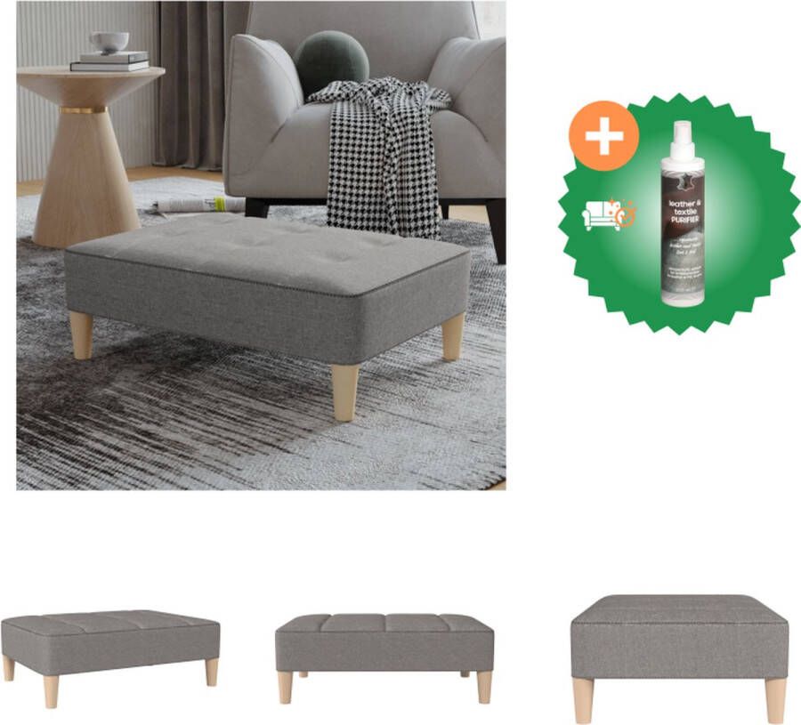 VidaXL Voetenbank lichtgrijs 78 x 56 x 32 cm schuim vulling Voetenbankje Inclusief Reiniger