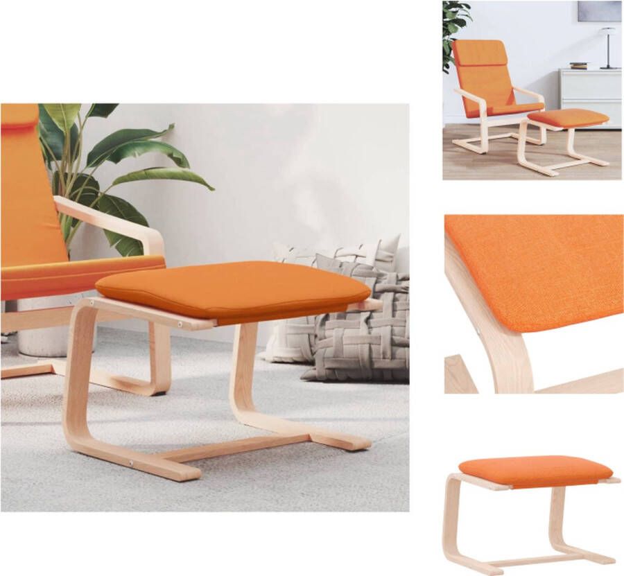 VidaXL Voetenbank Voetenbanken Voetenbankje Voetensteun Voetenbank 51x41x40 cm stof donkergeel - Foto 2