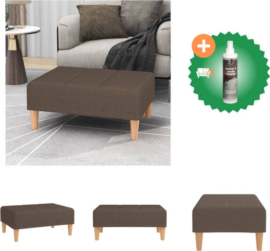 VidaXL Voetenbank X Meubels 78 x 56 x 32 cm Taupe Voetenbankje Inclusief Reiniger - Foto 2