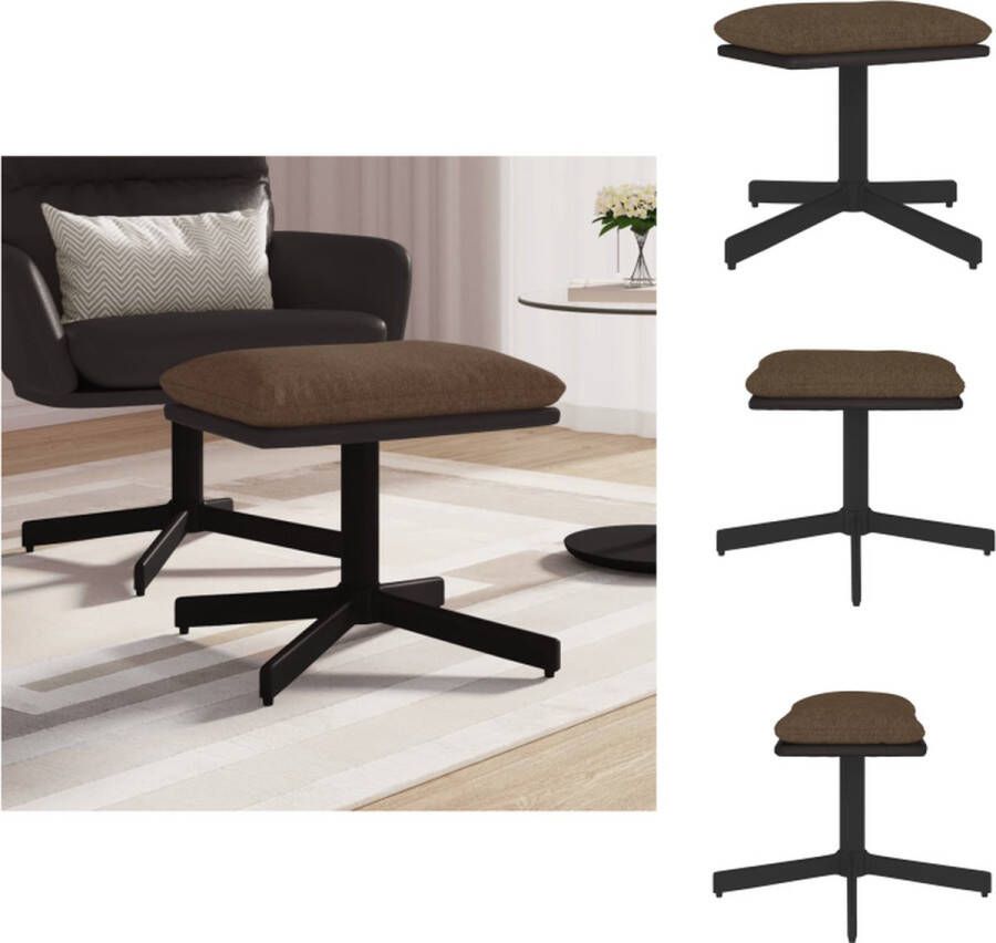 VidaXL Voetenbank Voetenbanken Voetenbankje Voetensteun Voetenbank 60x60x36 cm stof en kunstleer bruin - Foto 2