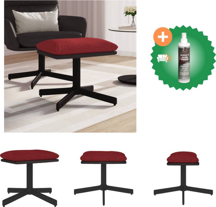 VidaXL Voetenbank Modern 60x60x36 cm Wijnrood Zwart Schuimvulling Voetenbankje Inclusief Reiniger