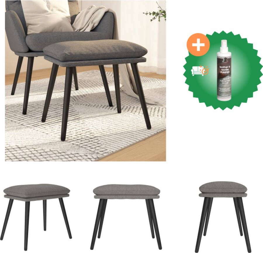VidaXL Voetenbank Modern Tintje Woonaccessoires 45x29.5x35cm Lichtgrijs Voetenbankje Inclusief Reiniger