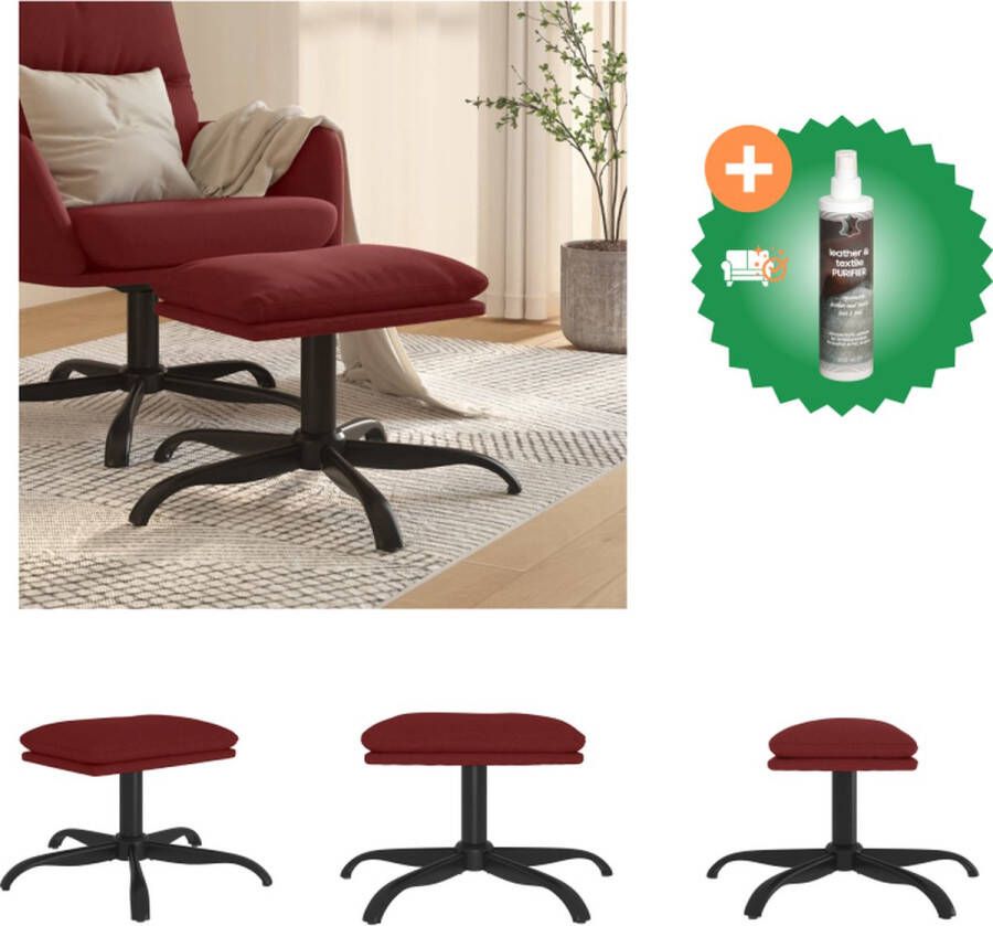 VidaXL Voetenbank Modern Voetenbank Afmeting- 60 x 60 x 36 cm Kleur- Wijnrood Voetenbankje Inclusief Reiniger