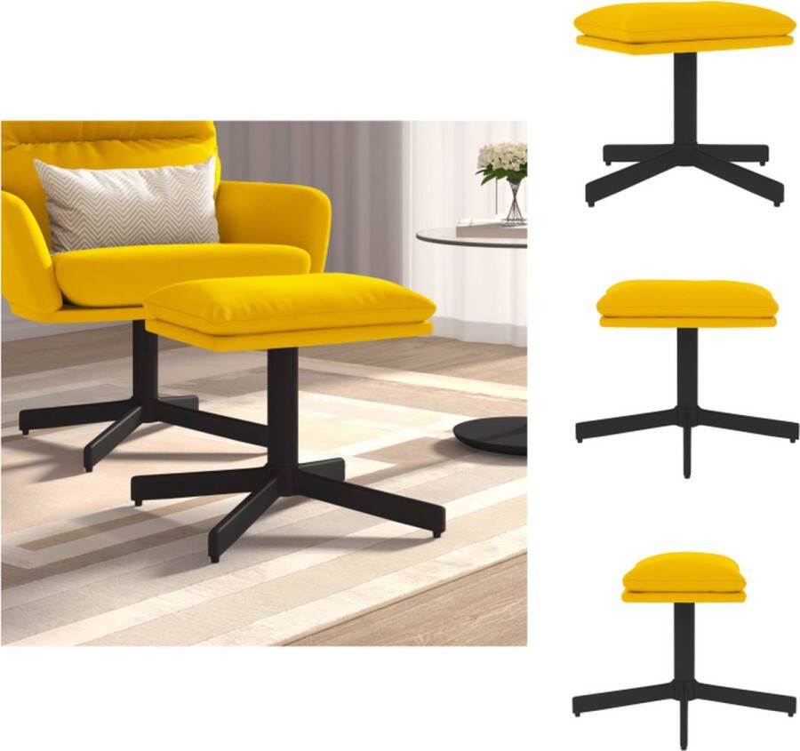 VidaXL Voetenbank Voetenbanken Voetenbankje Voetensteun Voetenbank 60x60x36 cm fluweel mosterdgeel - Foto 3