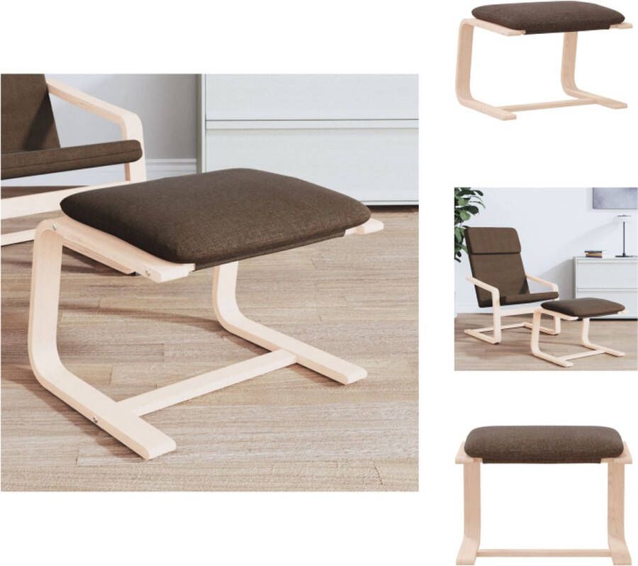 VidaXL Voetenbank Voetenbanken Voetenbankje Voetensteun Voetenbank 51x41x40 cm stof donkergrijs - Foto 2