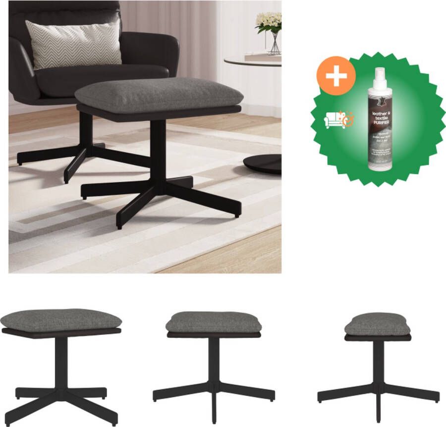 VidaXL Voetenbank Moderne Voetenbank 60 x 60 x 36 cm Lichtgrijs Zwart Voetenbankje Inclusief Reiniger