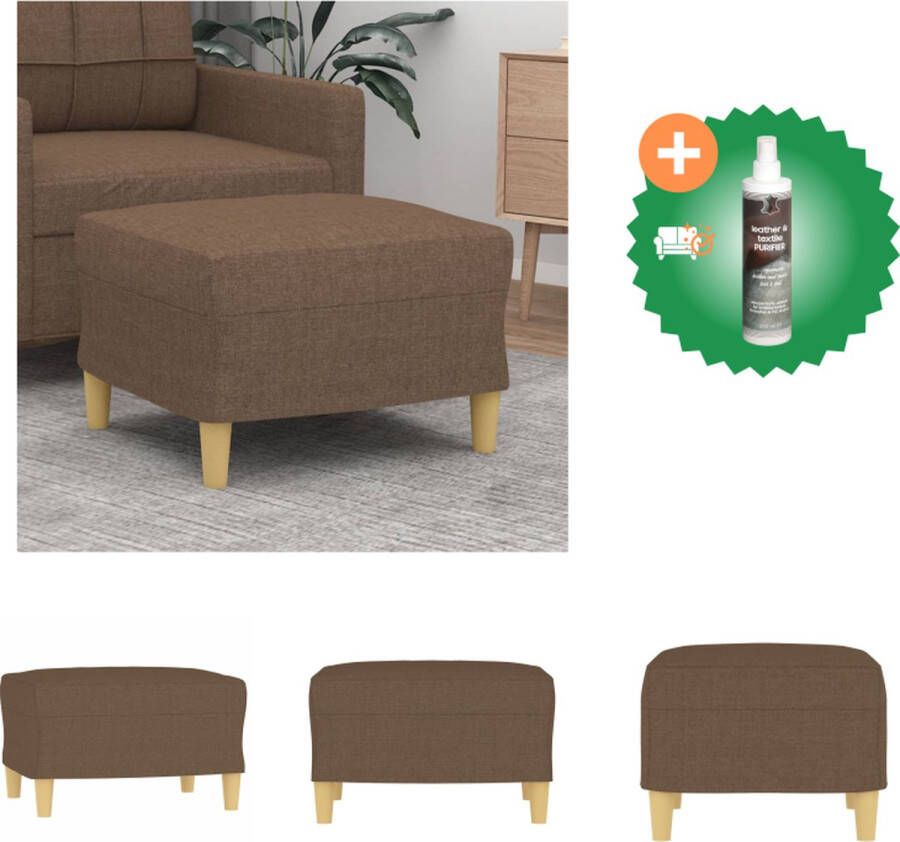 VidaXL Voetenbank Serene Bruin 60 x 50 x 41 cm Duurzaam en stabiel Voetenbankje Inclusief Reiniger