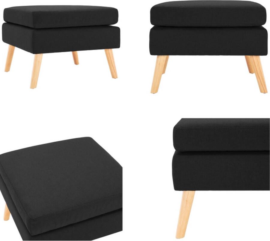 VidaXL Voetenbank stof zwart Voetenbank Voetenbanken Voetenbankje Voetenbankjes
