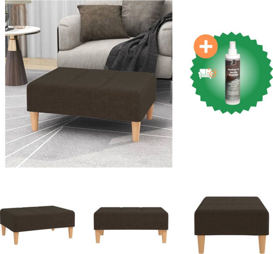 VidaXL Voetenbank Stof kunststof multiplex 78x56x32 cm Donkerbruin Voetenbankje Inclusief Reiniger