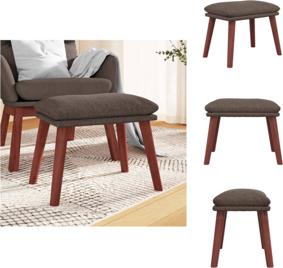 VidaXL Voetenbank Voetenbanken Voetenbankje Voetensteun Voetenbank 45x29 5x35 cm stof taupe - Foto 2