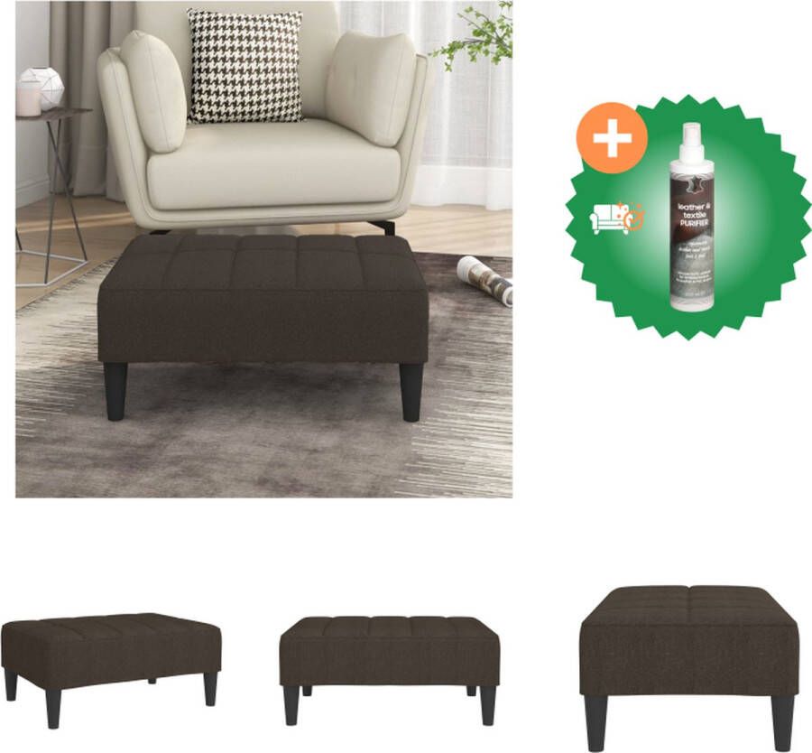 VidaXL Voetenbank Voetensteun 78 x 56 x 32 cm Donkerbruin Voetenbankje Inclusief Reiniger