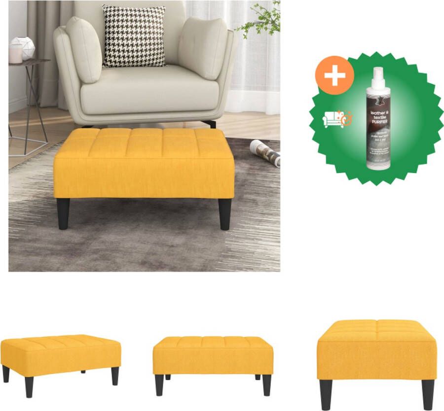 VidaXL Voetenbank Woonkamer 78x56x32 cm Geel Stof Voetenbankje Inclusief Reiniger