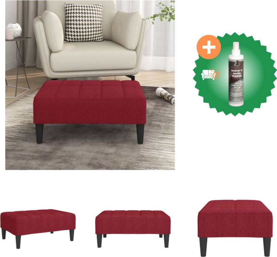 VidaXL Voetenbank Woonkamer 78x56x32cm Wijnrood Voetenbankje Inclusief Reiniger