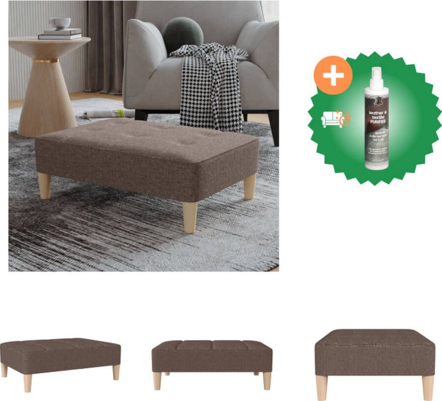 VidaXL Voetenbank X Meubels 78 x 56 x 32 cm Taupe Voetenbankje Inclusief Reiniger