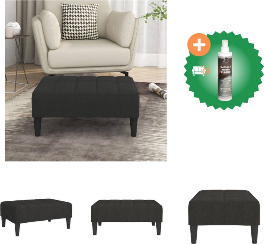 VidaXL Voetenbank Zwart 78 x 56 x 32 cm Stof kunststof multiplex Voetenbankje Inclusief Reiniger