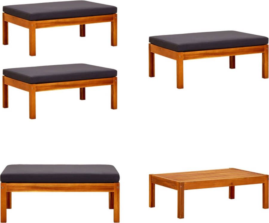 VidaXL VDXL Voetenbanken 2 st massief acaciahout - Foto 2