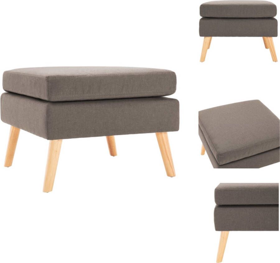 VidaXL Voetenbank Voetenbanken Voetenbankje Voetenbankjes Voetenbank stof taupe - Foto 3