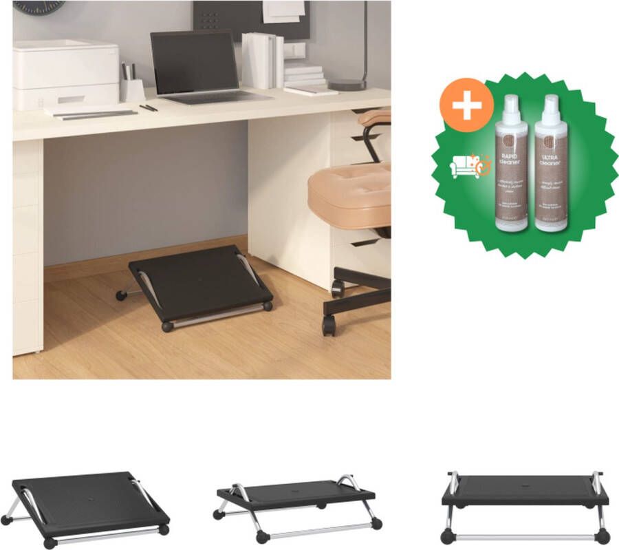 VidaXL Voetensteun 45x40x13-5 cm zwart Poef Inclusief Onderhoudsset