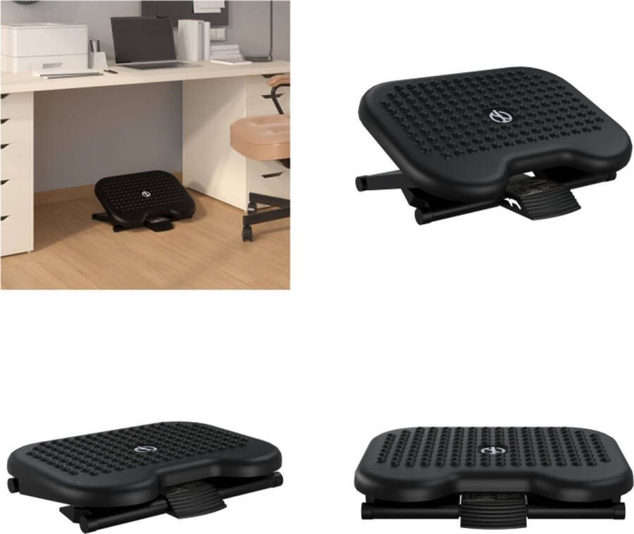 VidaXL Voetensteun 46x34-5x11 cm zwart Voetenbank Voetenbanken Voetenbankje Voetensteun - Foto 2