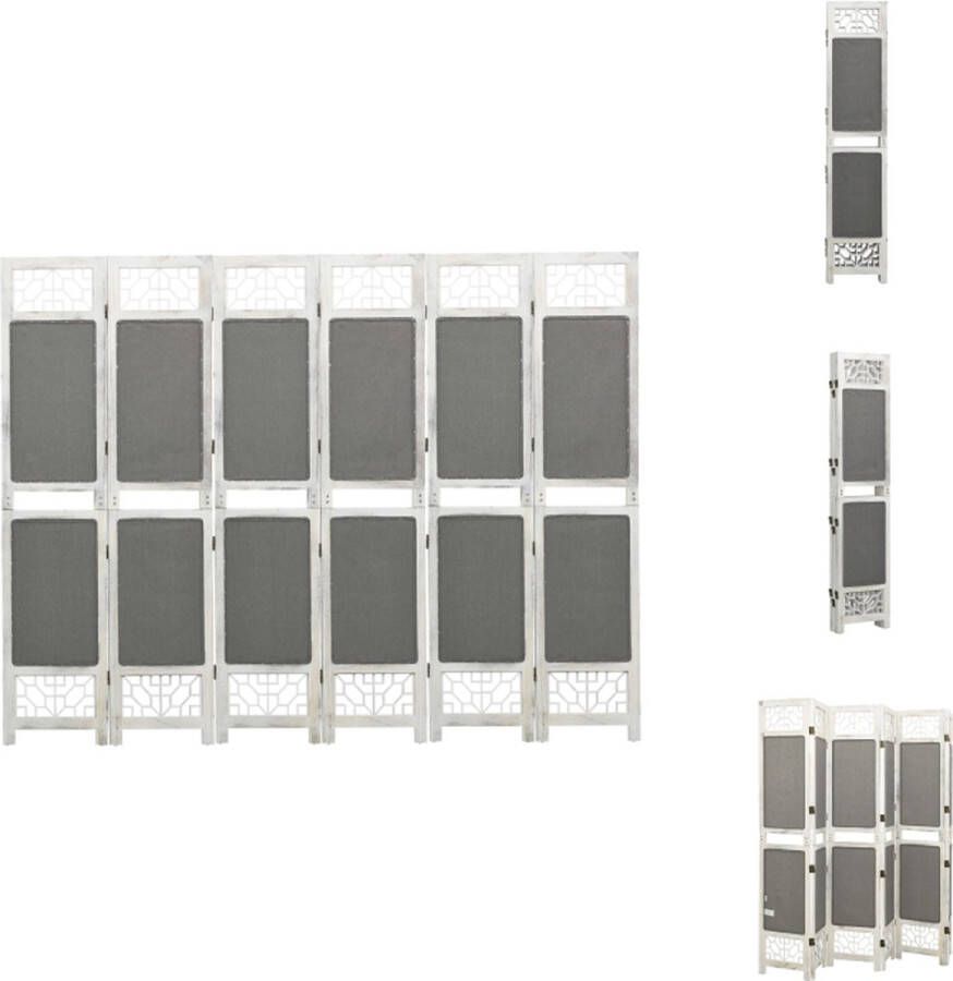 VidaXL Kamerscherm Kamerschermen Privacyscherm Klapscherm Kamerscherm met 6 panelen 210x165 cm stof grijs - Foto 2