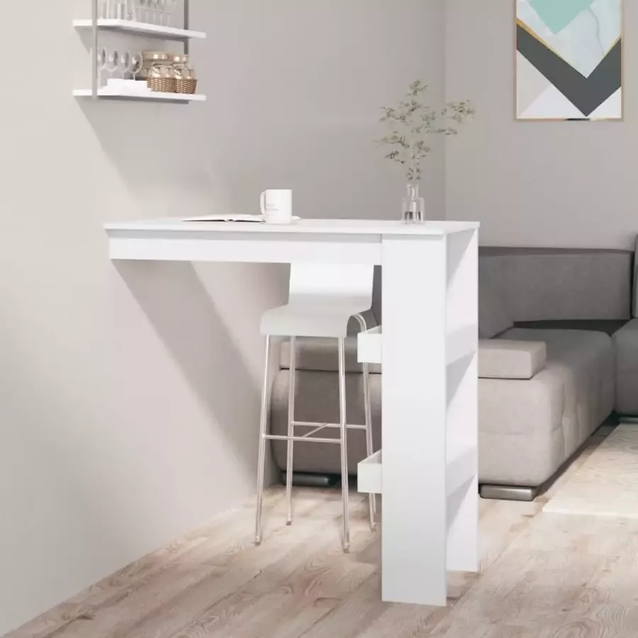 VidaXL Wand bartafel 102x45x103 5 cm spaanplaat wit