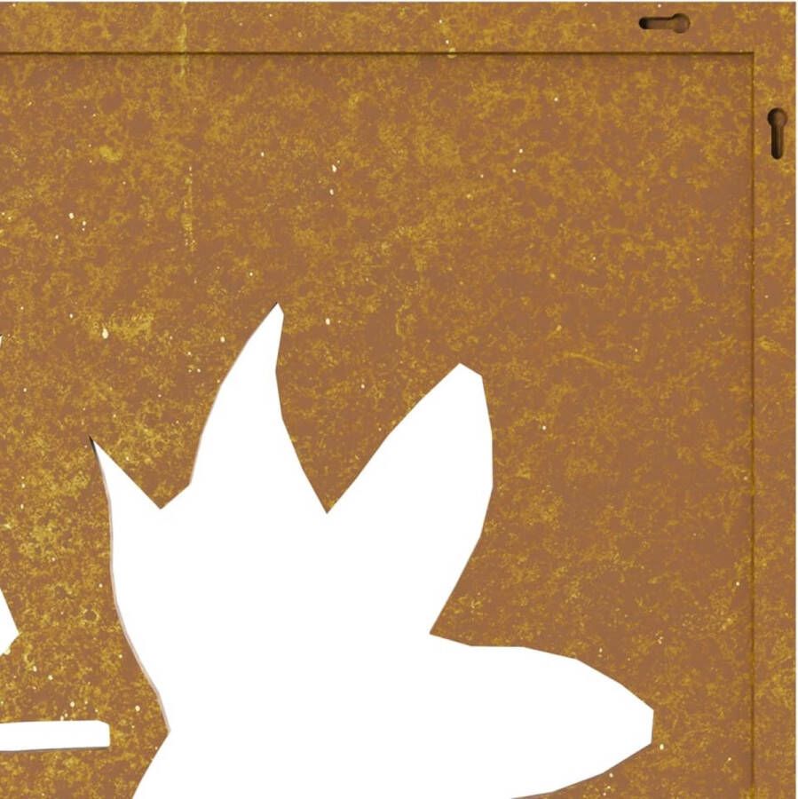 VidaXL -Wanddecoratie-tuin-esdoornbladontwerp-55x55-cm-cortenstaal - Foto 2