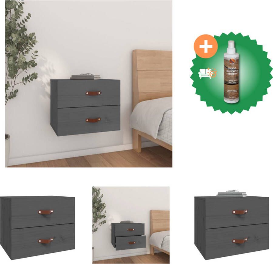 VidaXL Wandgemonteerd nachtkastje 50 x 36 x 40 cm Ken- Stabiel blad Kast Inclusief Houtreiniger en verfrisser