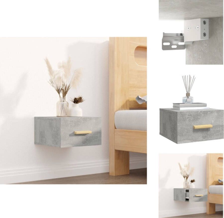 VidaXL Wandnachtkastje Wandnachtkastjes Wandgemonteerd Nachtkastje Wandgemonteerd Bedkastje Nachtkastje wandgemonteerd 35x35x20 cm betongrijs