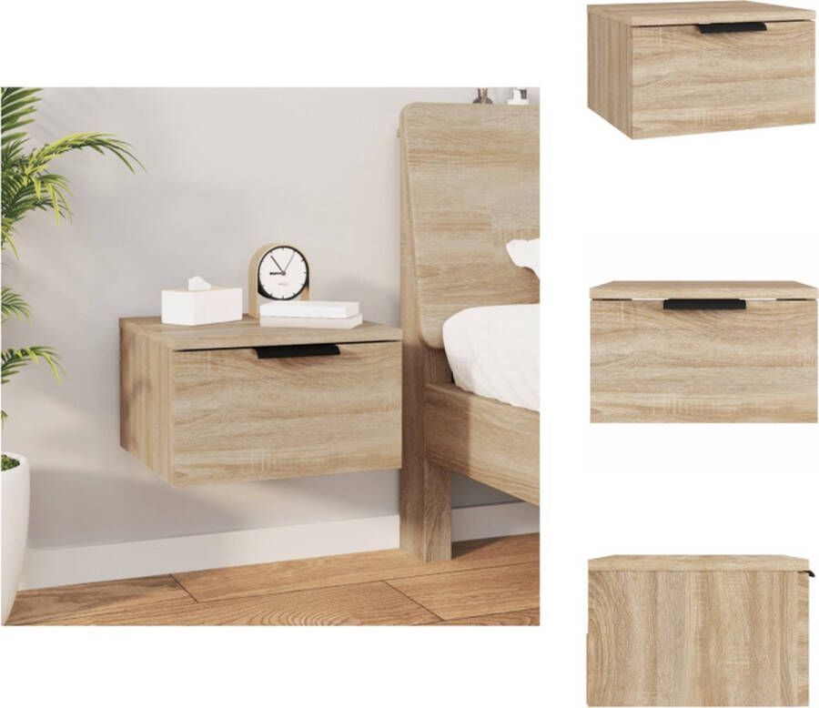 VidaXL Wandnachtkastje Wandnachtkastjes Wandgemonteerd Nachtkastje Wandgemonteerd Bedkastje Nachtkastje wandgemonteerd 34x30x20 cm sonoma eikenkleurig
