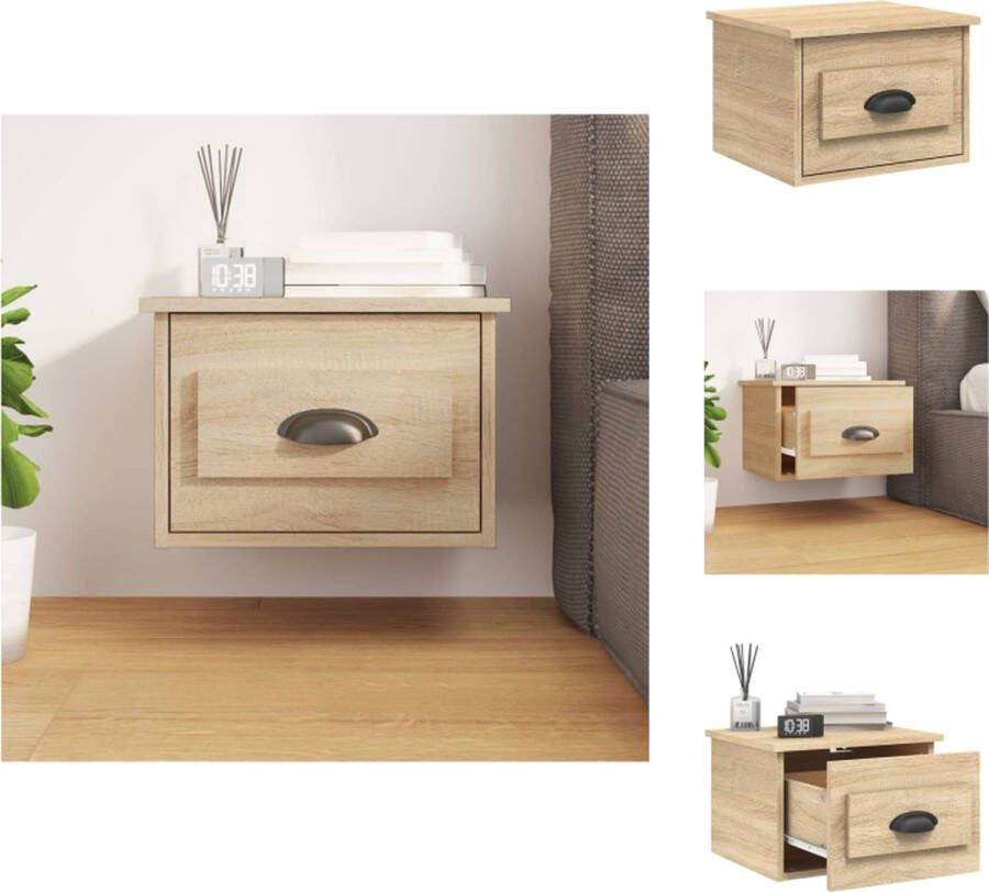 VidaXL Wandnachtkastje Wandnachtkastjes Nachtkastje Wandgemonteerd Nachtkastje wandgemonteerd 41-5x36x28 cm sonoma eikenkleurig