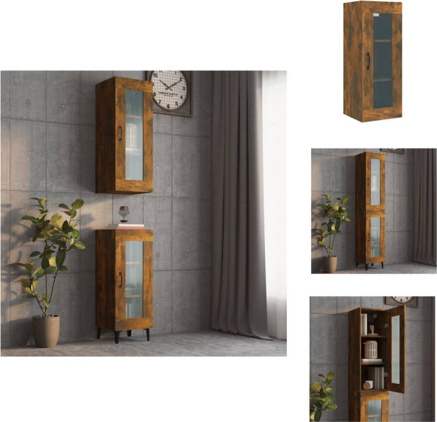 VidaXL Hangkast Hangkasten Hangende Kast Kastje Wandkast 34 5x34x90 cm gerookt eikenkleurig - Foto 3