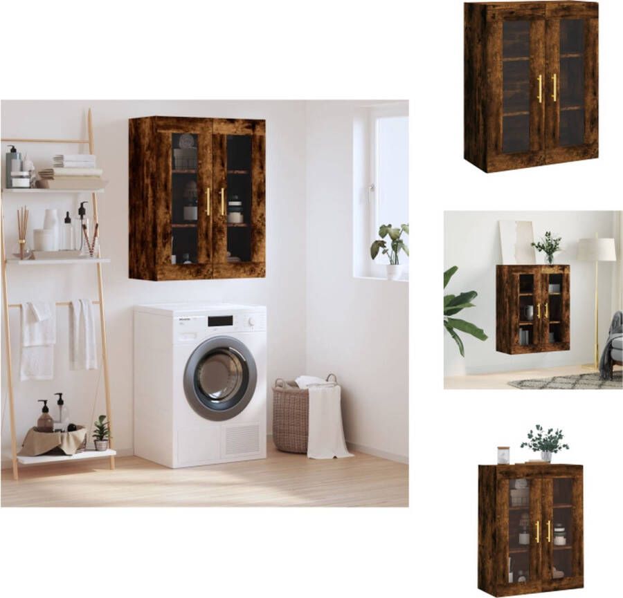 VidaXL Wandkast Wandkasten Hangkast Hangende Kast Hangkast 69 5x34x90 cm gerookt eikenkleurig